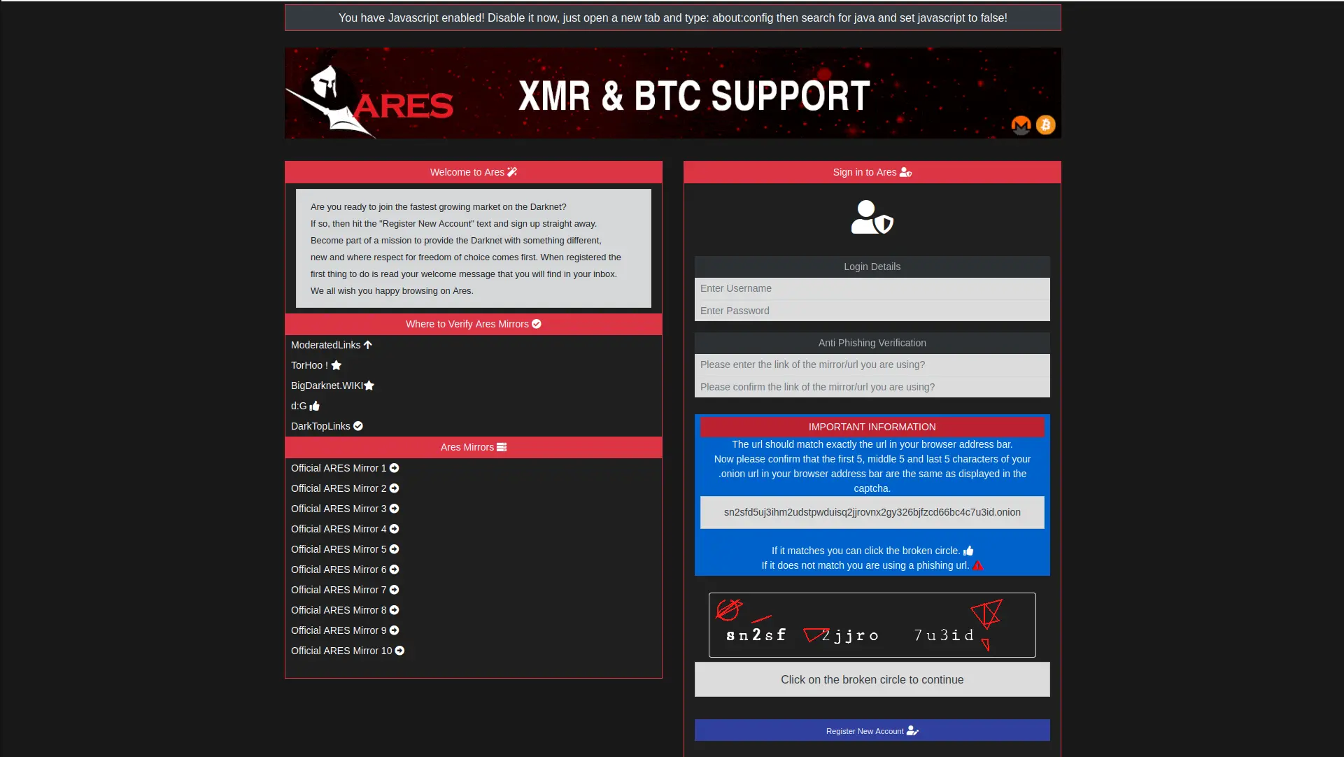 Cryptocurrency security and darknet marketplace payment methods